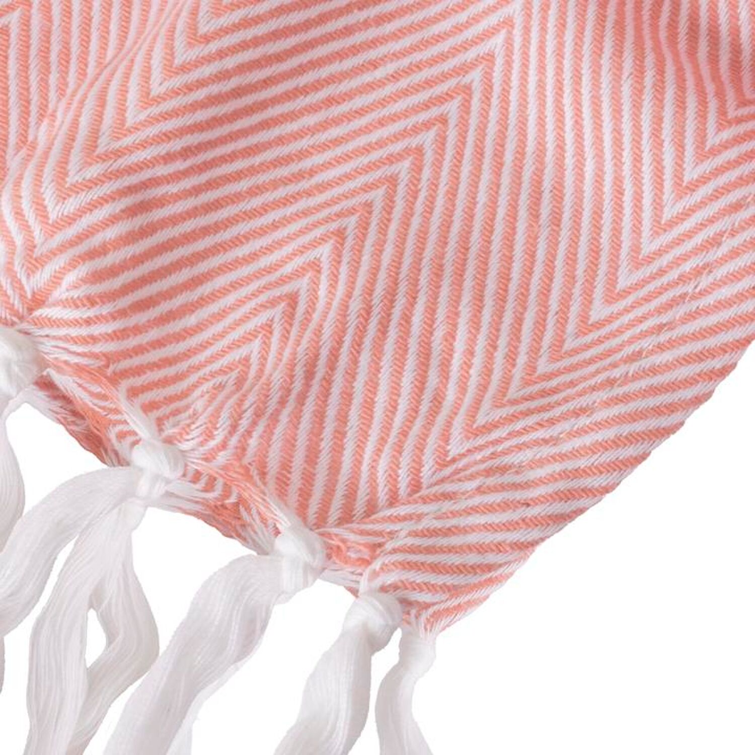Manta 100% algodão rosa salmão xadrez com franjas 180x220cm ZIGORA