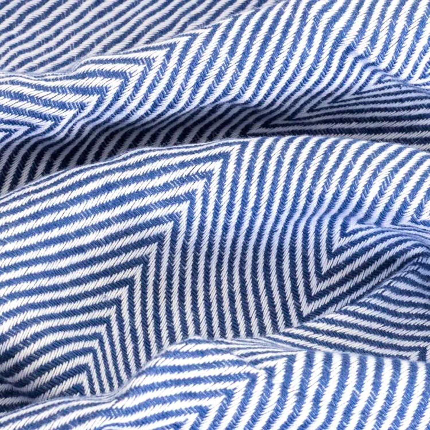 Couverture plaid 100% coton bleu marine avec franges 180x220cm ZIGORA