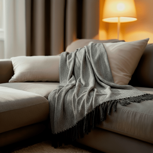 Couverture plaid 100% coton...