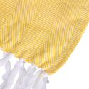 Couverture plaid 100% coton jaune avec franges 180x220cm ZIGORA