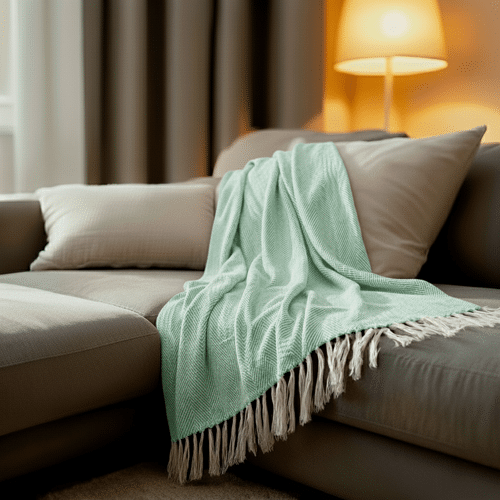 Couverture plaid 100% coton...