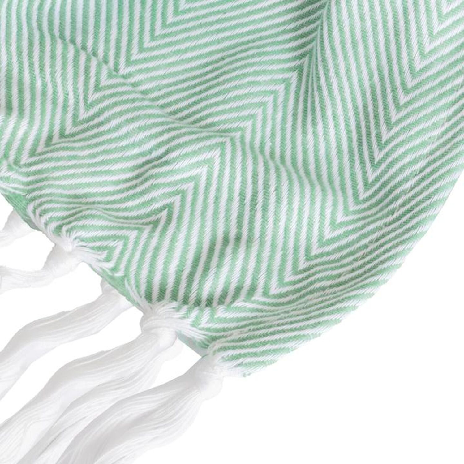 Couverture plaid 100% coton bleu turquoise avec franges 180x220cm ZIGORA