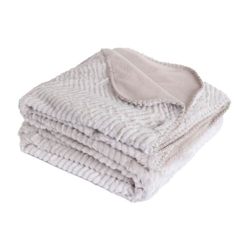 Couverture plaid beige...