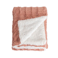 Couverture plaid rose chaud...