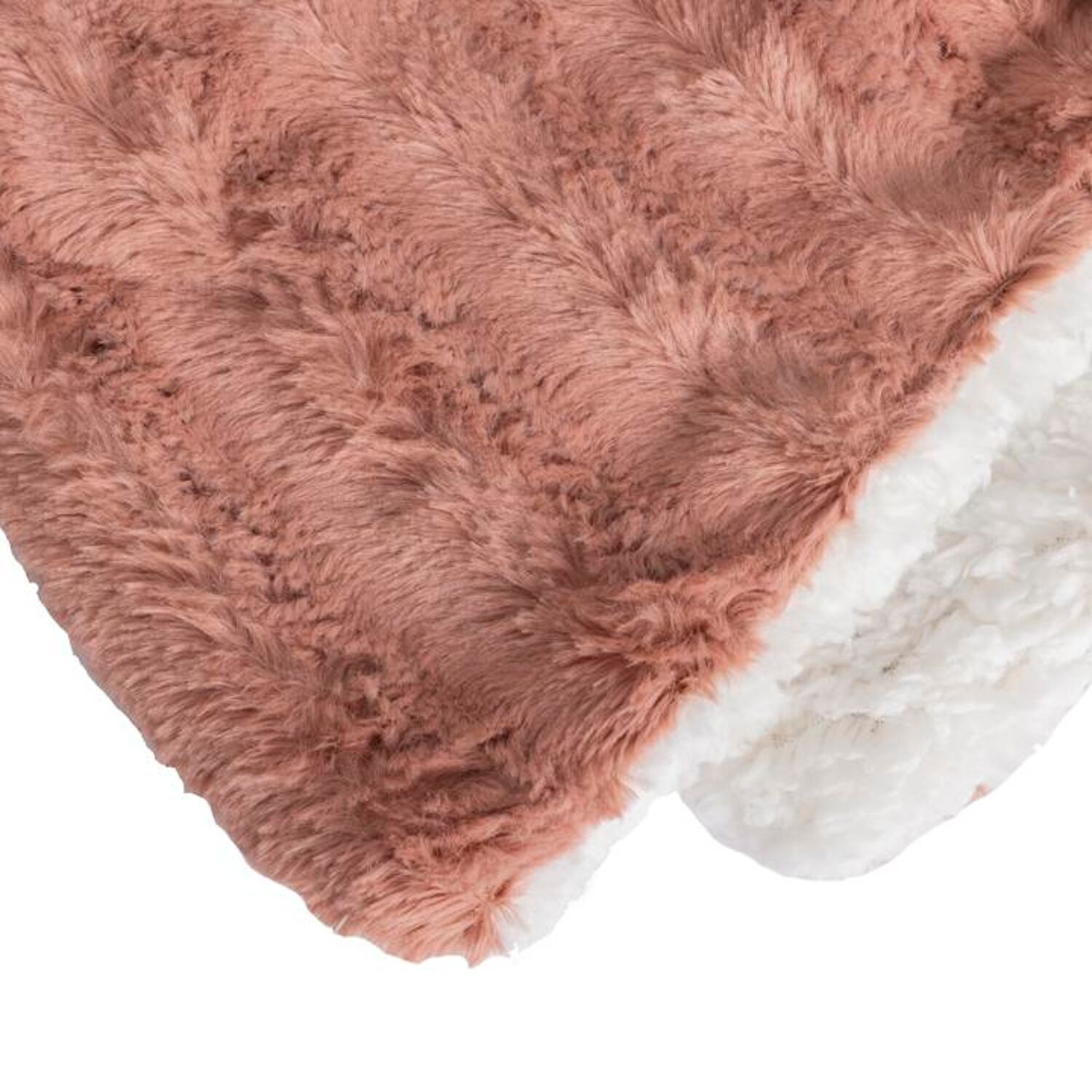 Couverture plaid rose chaud 130x170cm BERGIL