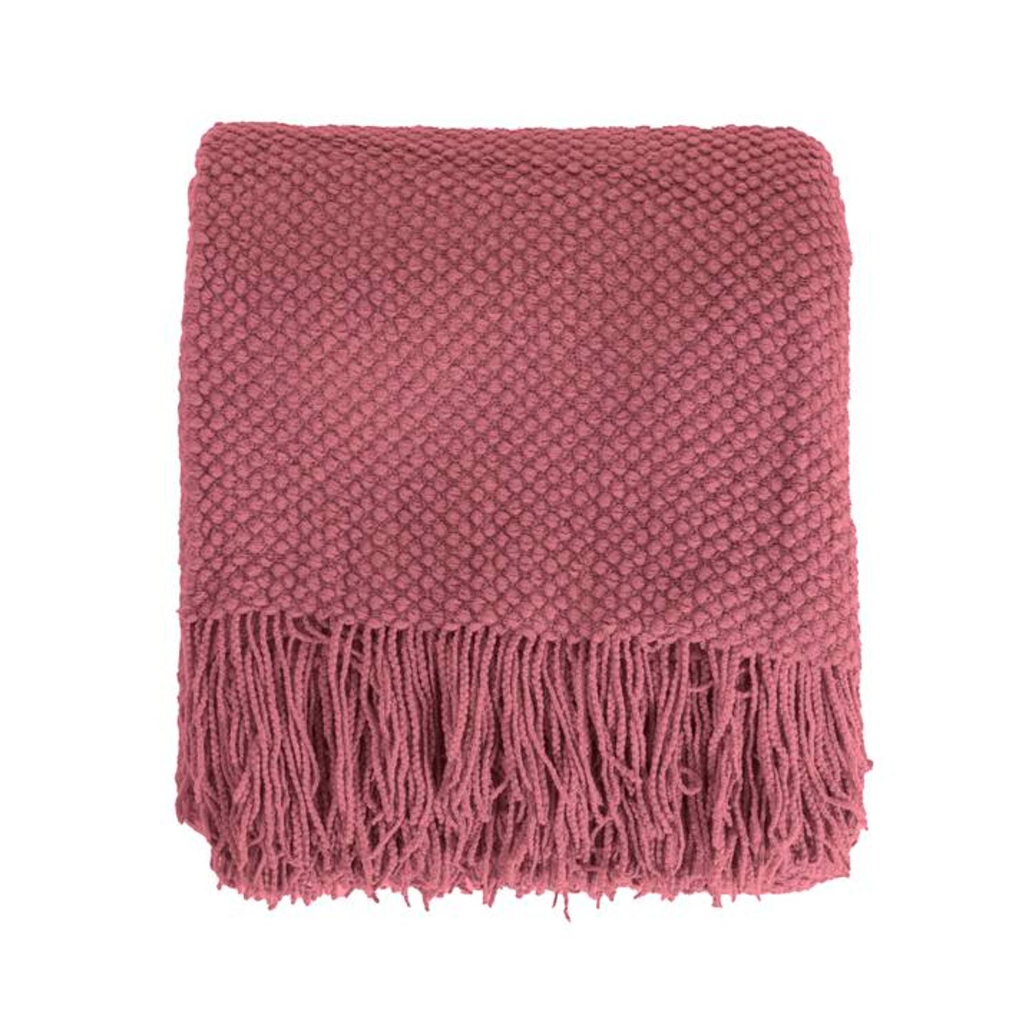 Couverture plaid rouge framboise 180x220cm DENARLA