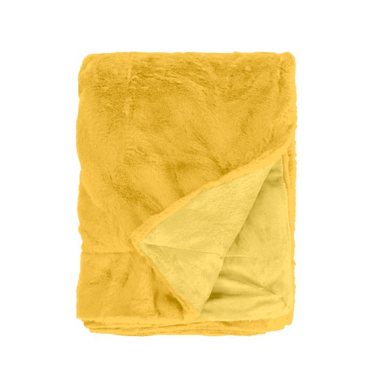 Couverture plaid jaune 130x170cm MINNOR