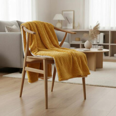 Couverture plaid jaune...