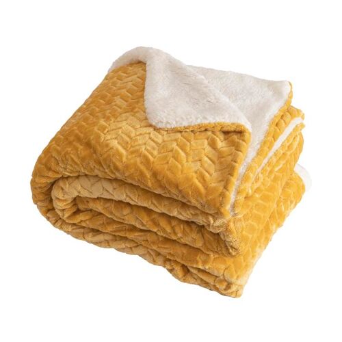 Couverture plaid jaune...