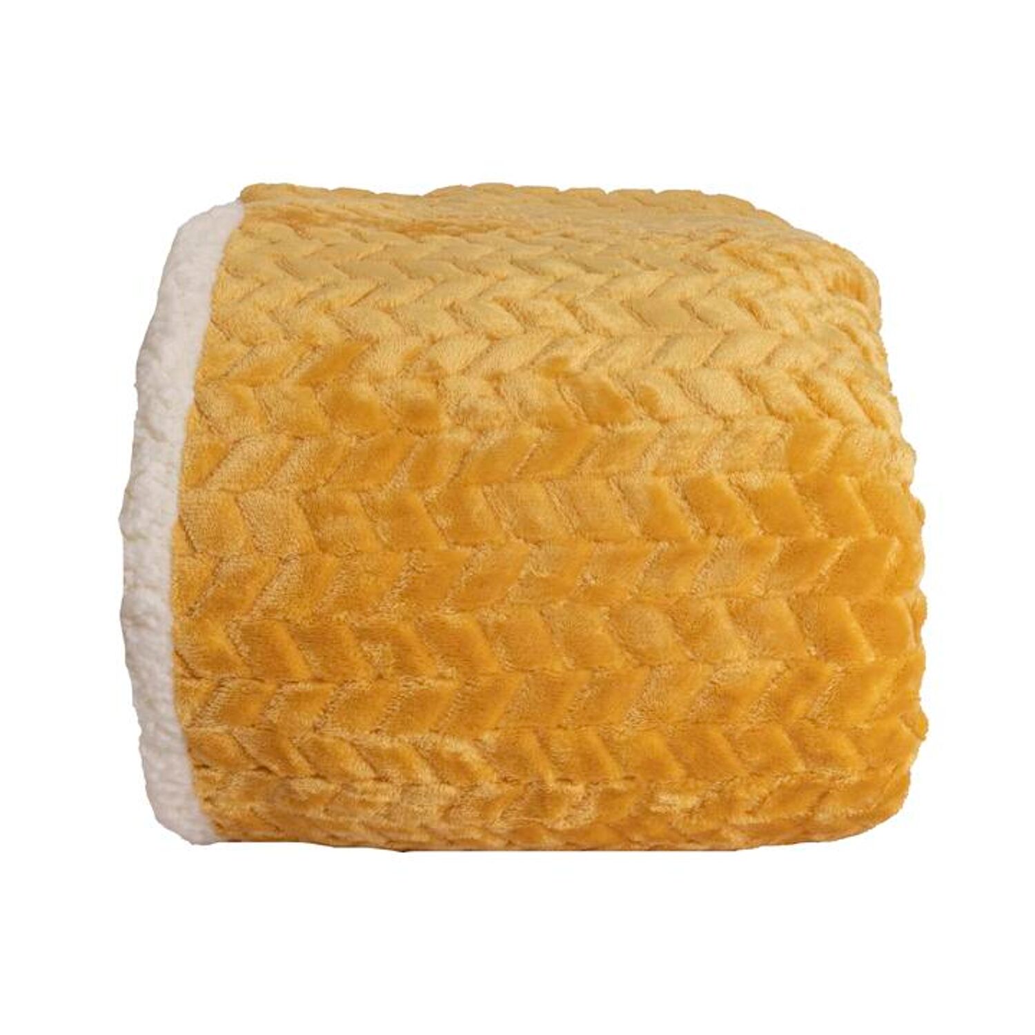 Couverture plaid jaune 180x220cm SHERVALD
