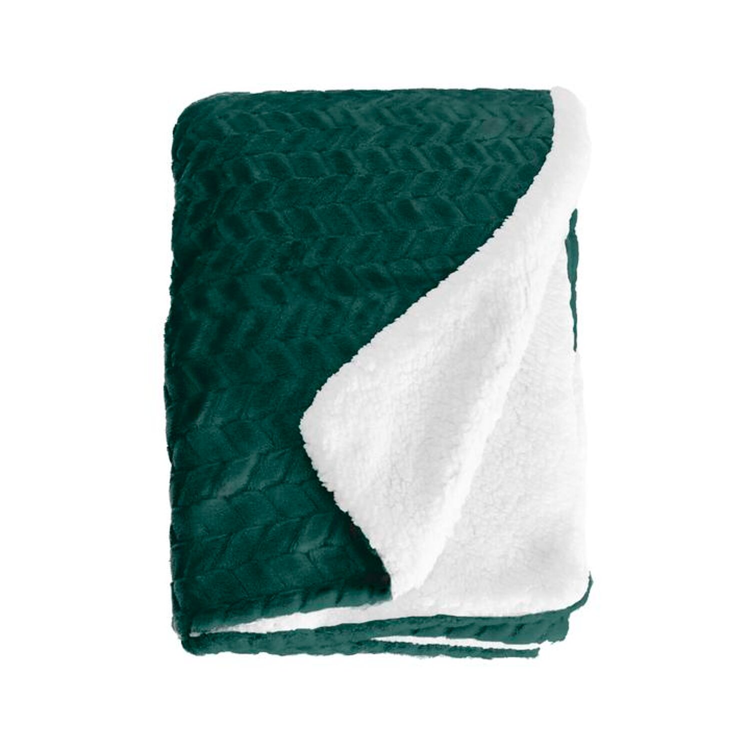 Couverture plaid vert foncé 180x220cm SHERVALD