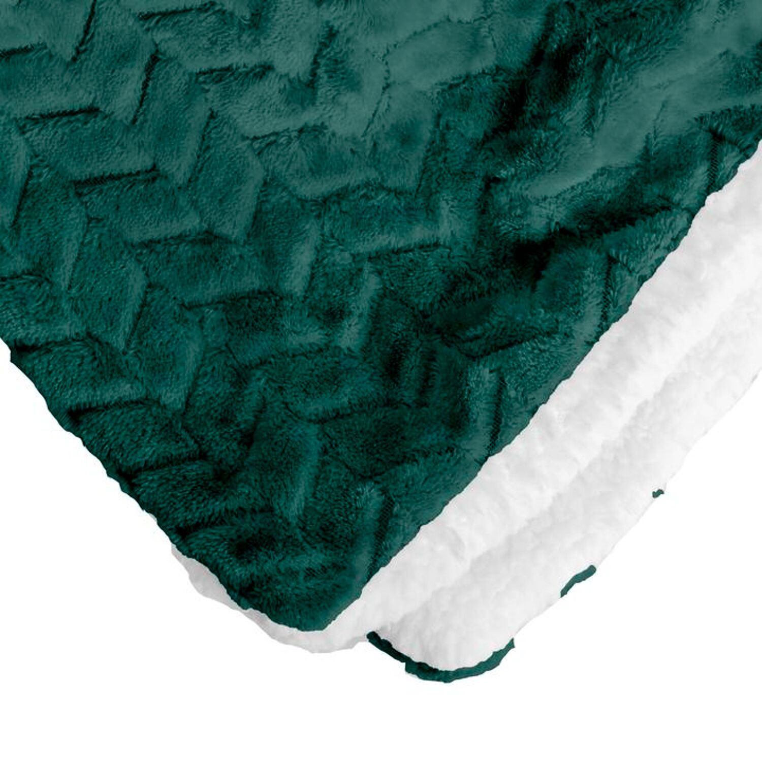 Couverture plaid vert foncé 180x220cm SHERVALD