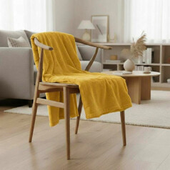 Couverture plaid jaune...