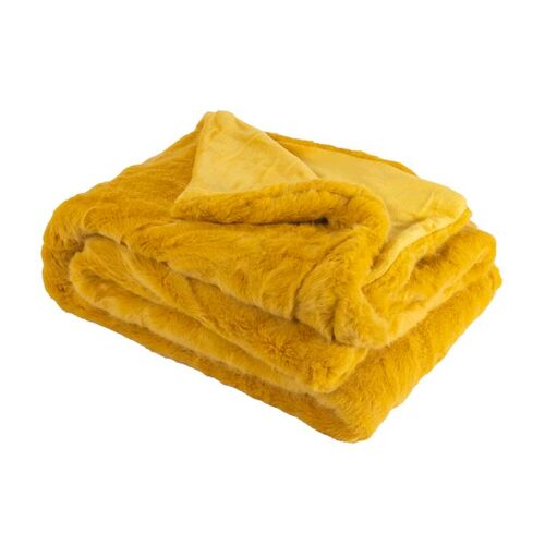 Couverture plaid jaune...