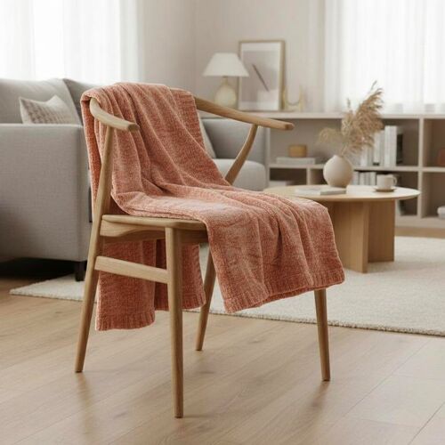 Couverture plaid rose...