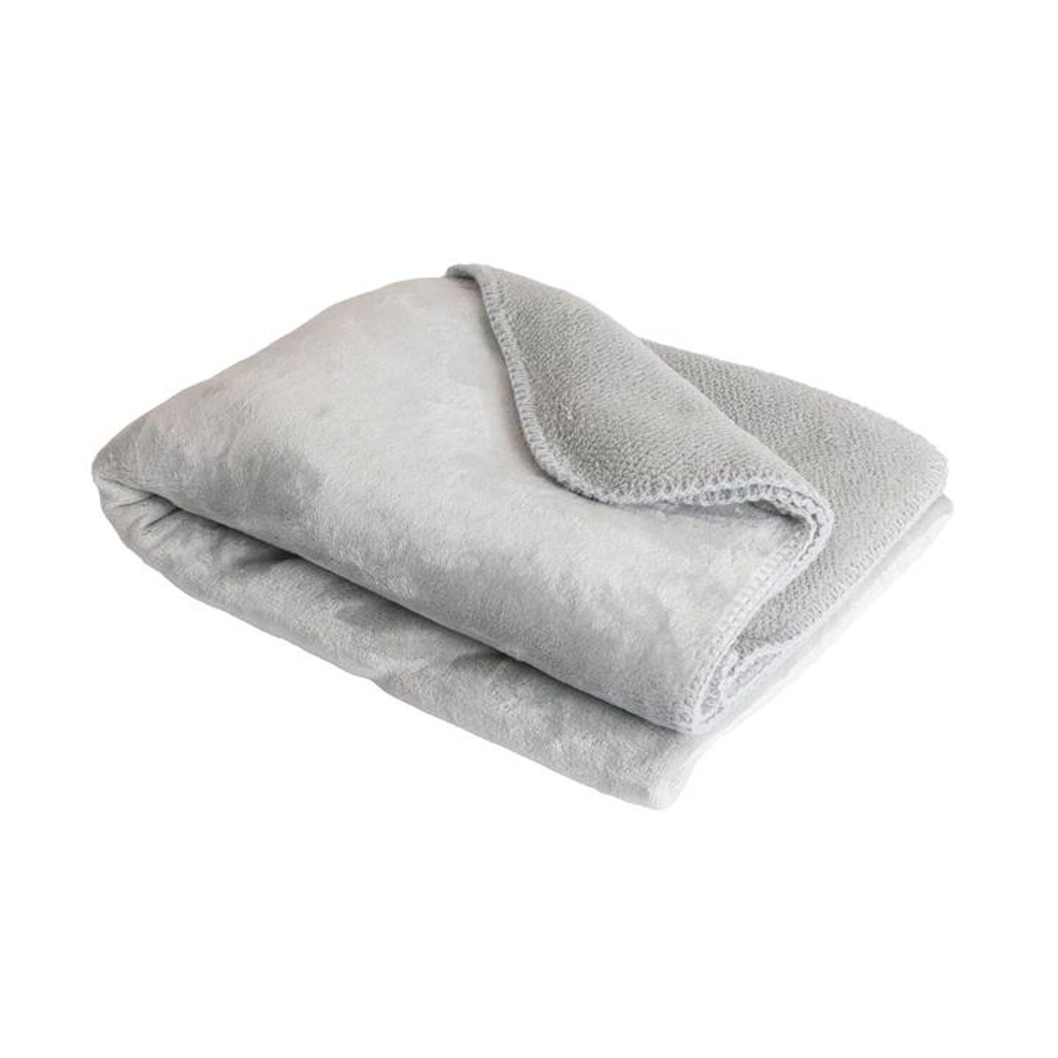 Couverture plaid gris clair 130x170cm SMOOTIK