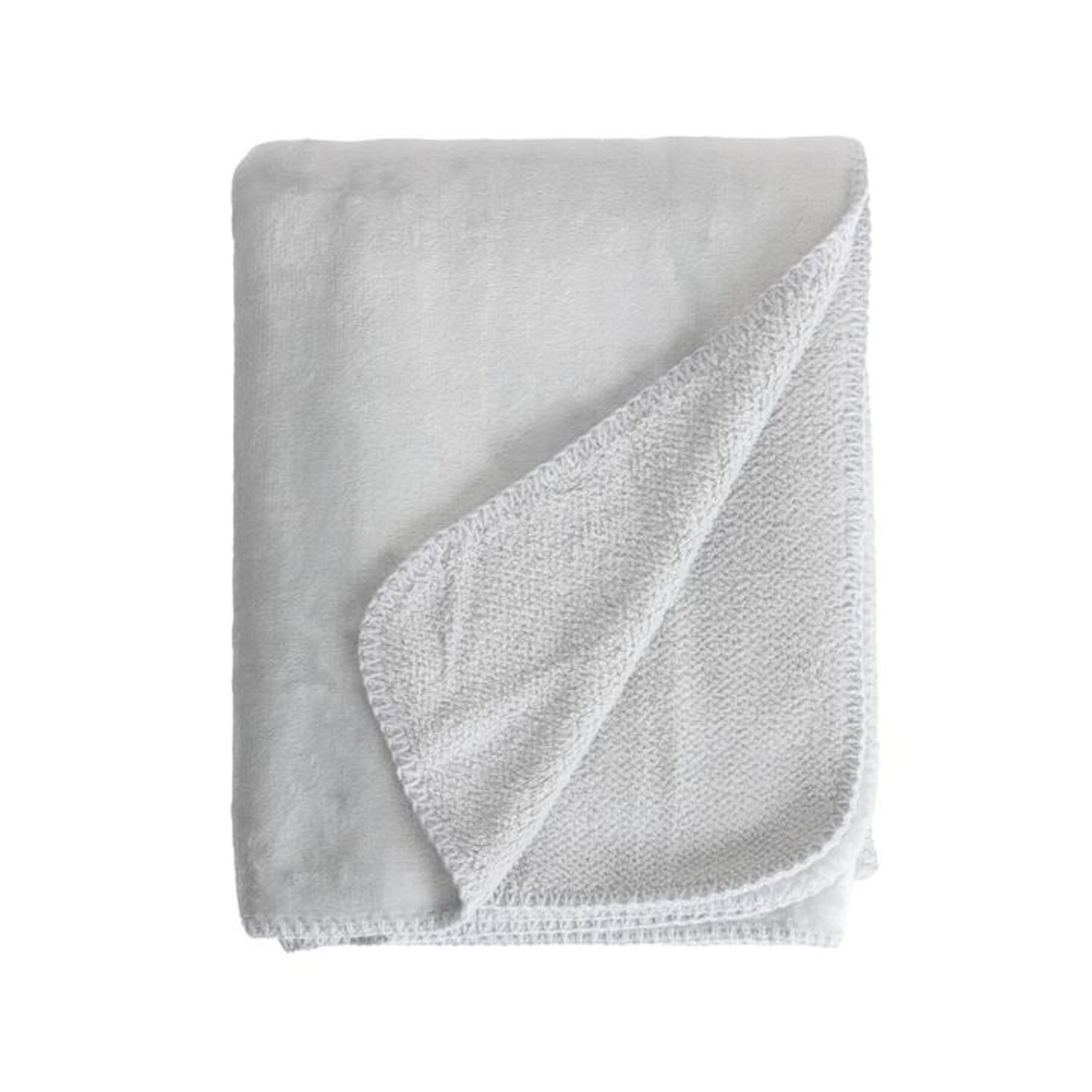 Couverture plaid gris clair 130x170cm SMOOTIK