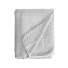 Couverture plaid gris clair...