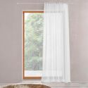 Rideau à galon fronceur Voilage Blanc Semi-transparent 140x280cm ASOVA