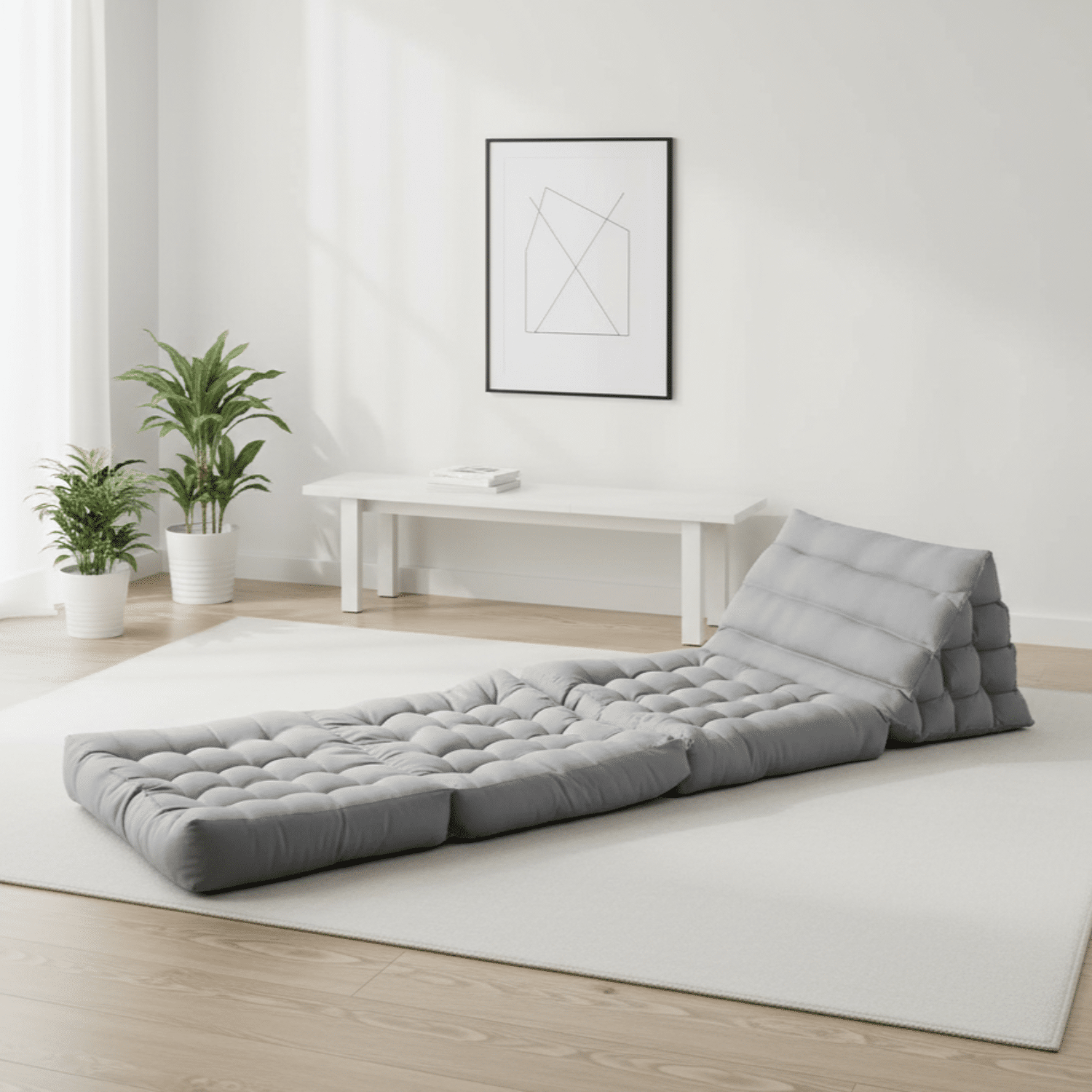 Materasso da campeggio modulare grigio chiaro in poliuretano - 1 posto