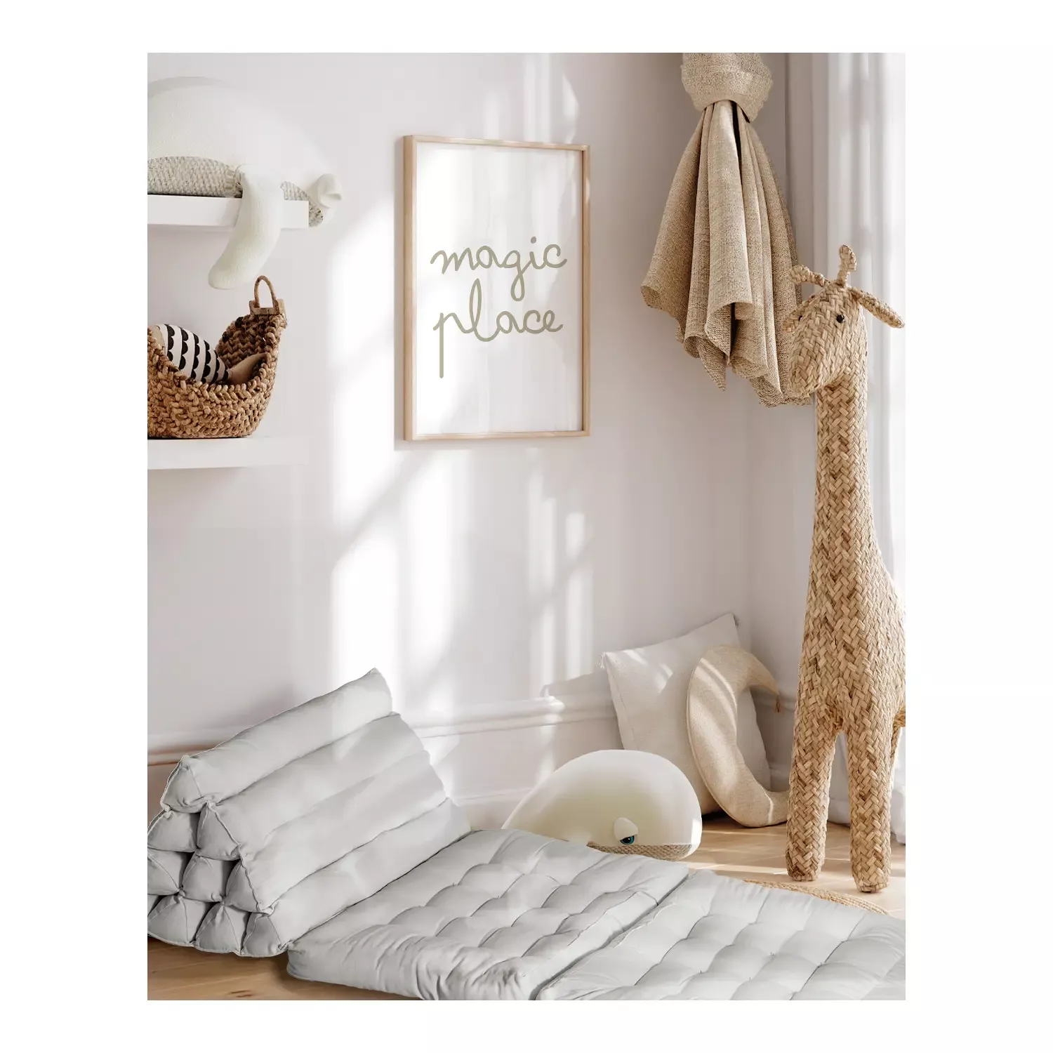 Materasso da campeggio modulare grigio chiaro in poliuretano - 1 posto