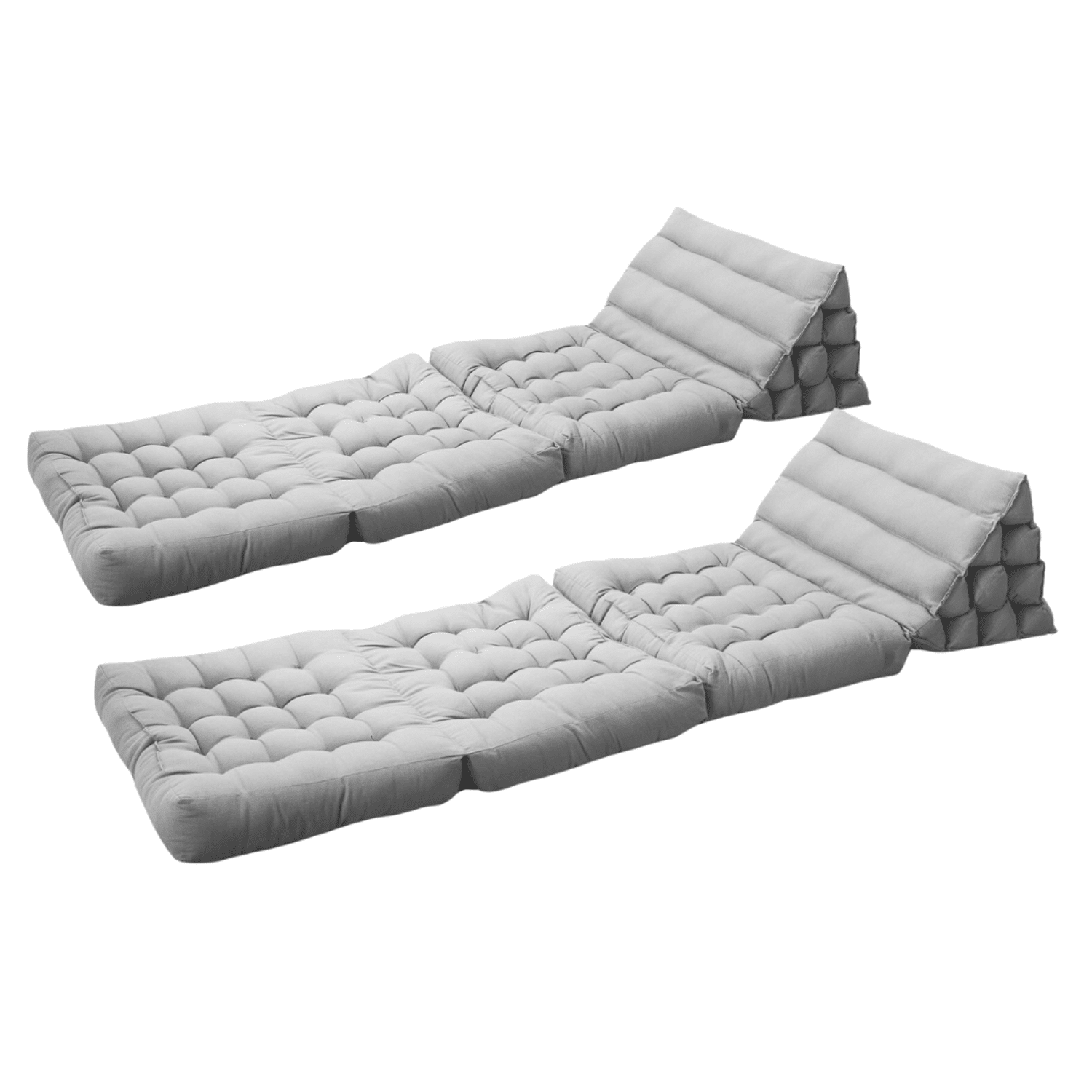 Lot de 2 matelas de sol modulaires gris clair PYRAMIDE