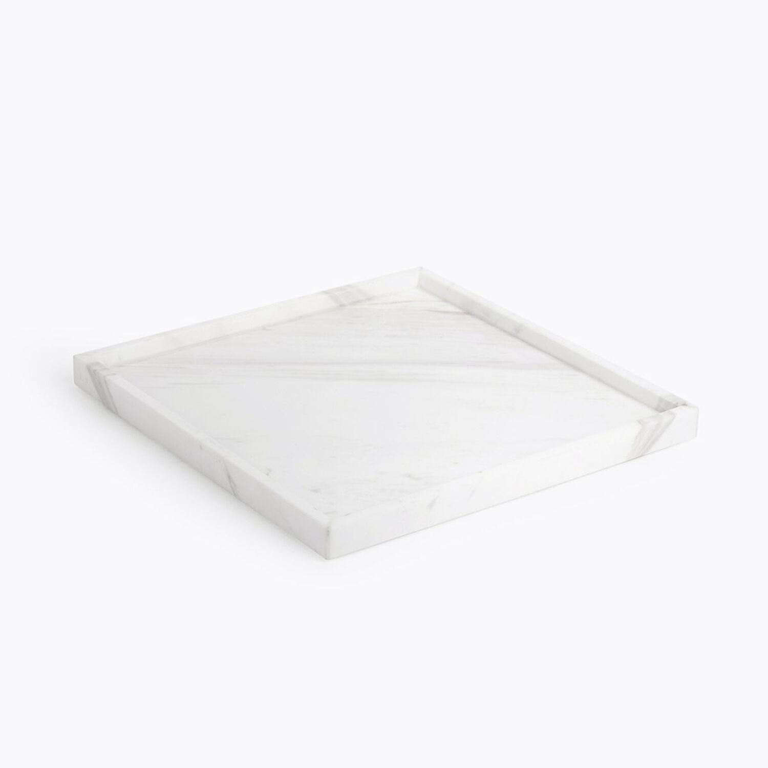 Plateau carré grand format blanc en marbre Italien