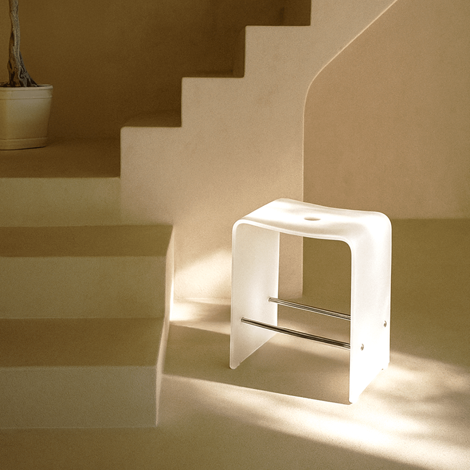 Tabouret blanc 40 cm LINE