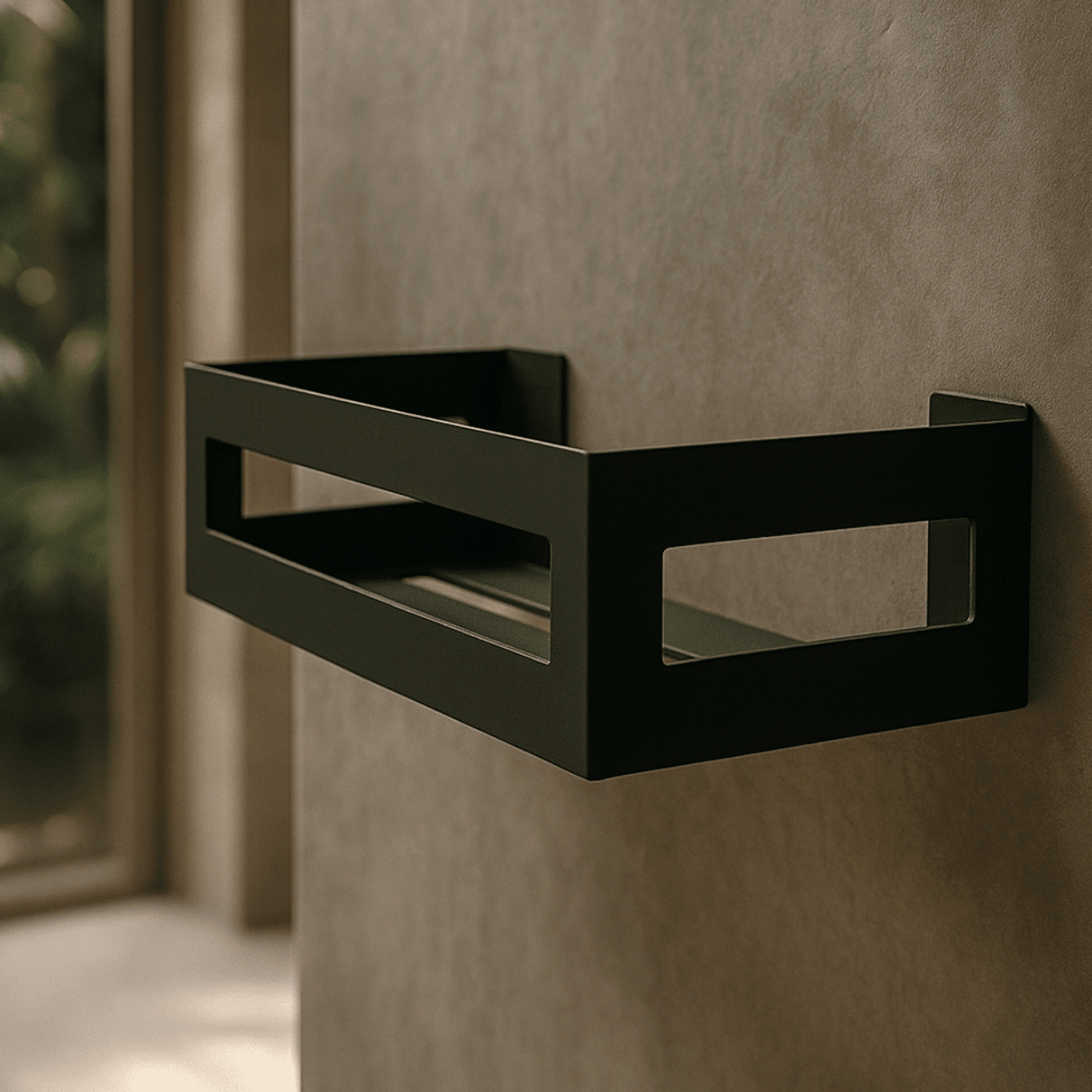 Etagère murale de salle de bain noir - CLASS