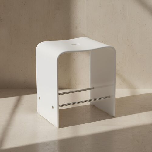 Tabouret blanc 40 cm LINE