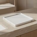 Plateau carré grand format blanc en marbre Italien