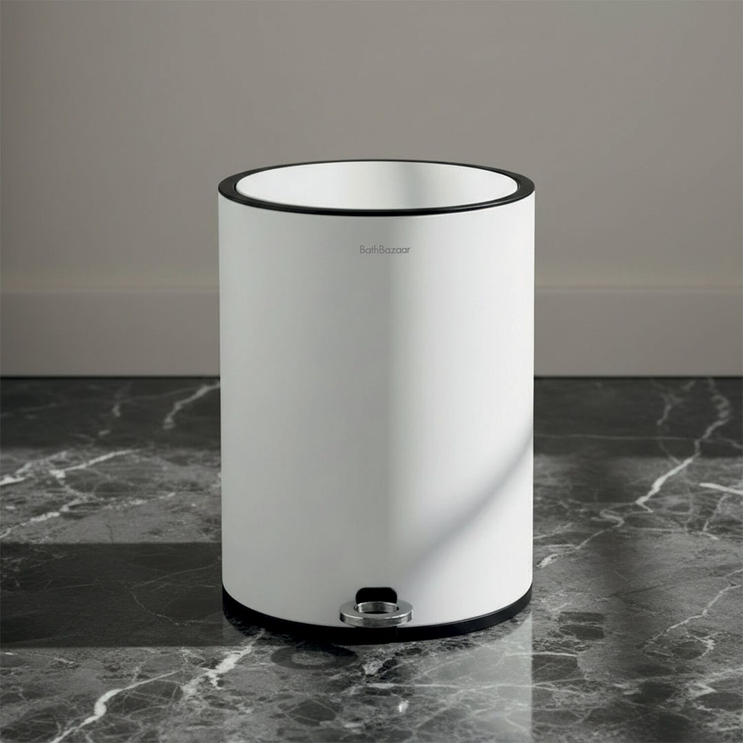 Poubelle à pédale blanc mat 6L Step