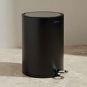 Poubelle à pédale noir mat 3L Step