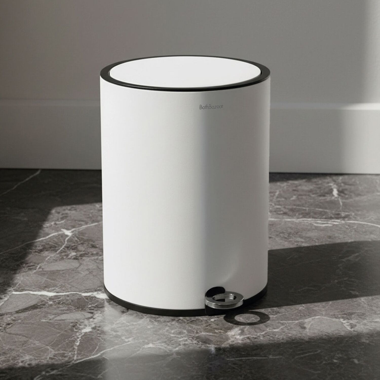 Poubelle à pédale blanc mat 6L Step