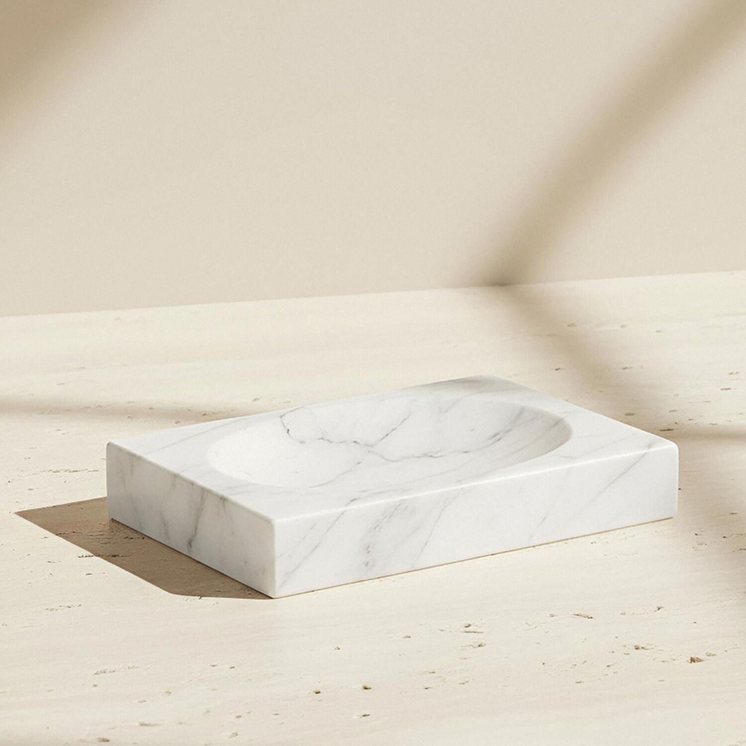 Porte-savon en marbre véritable blanc mat