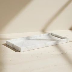 Plateau en marbre blanc...