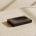 Porte-savon en marbre véritable noir mat