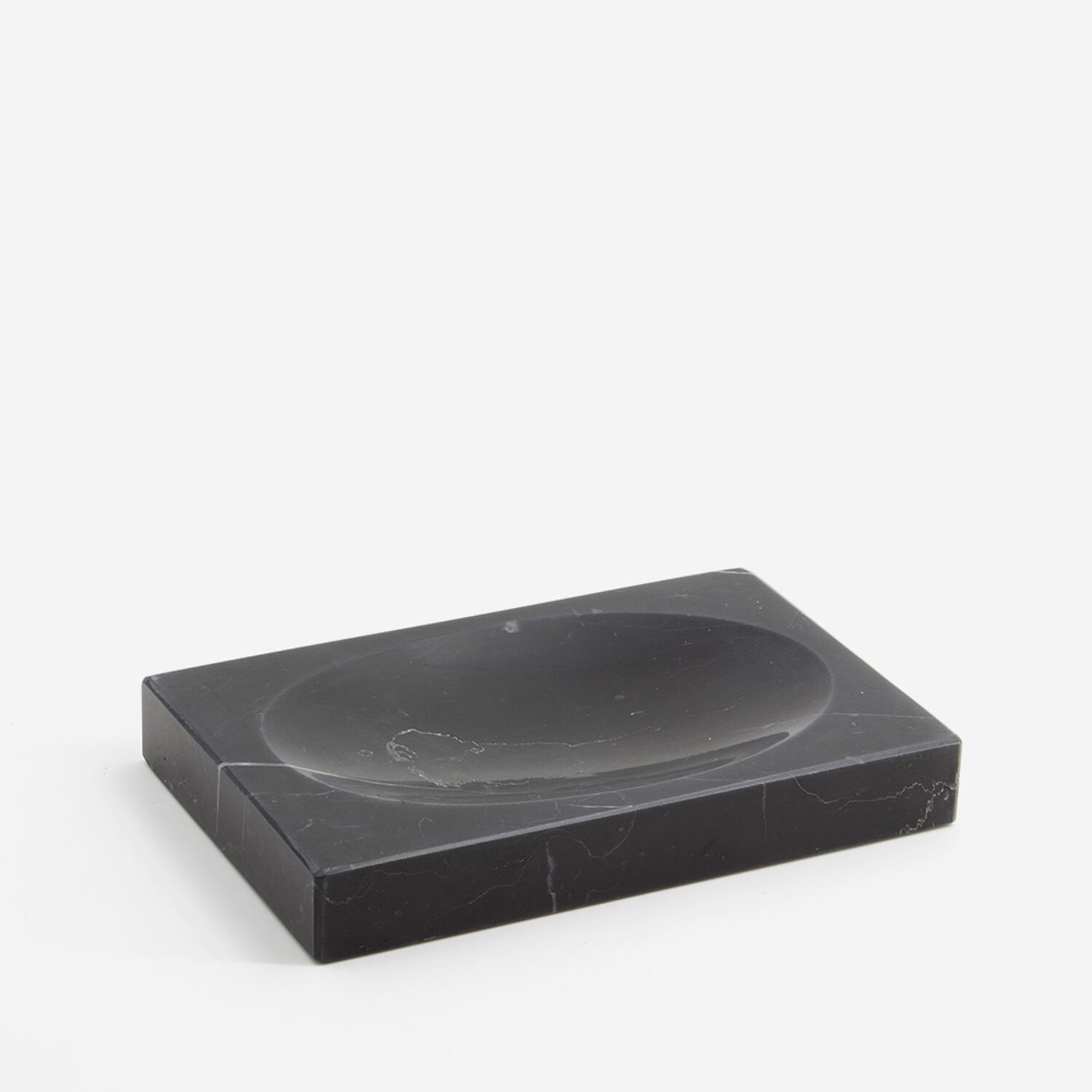 Porte-savon en marbre véritable noir mat