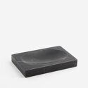 Porte-savon en marbre véritable noir mat