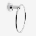 Porte-serviettes anneau inox avec fixations en laiton chromé