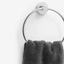 Porte-serviettes anneau inox avec fixations en laiton chromé