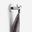 Patère salle de bain 2 têtes inox brillant - Hotel