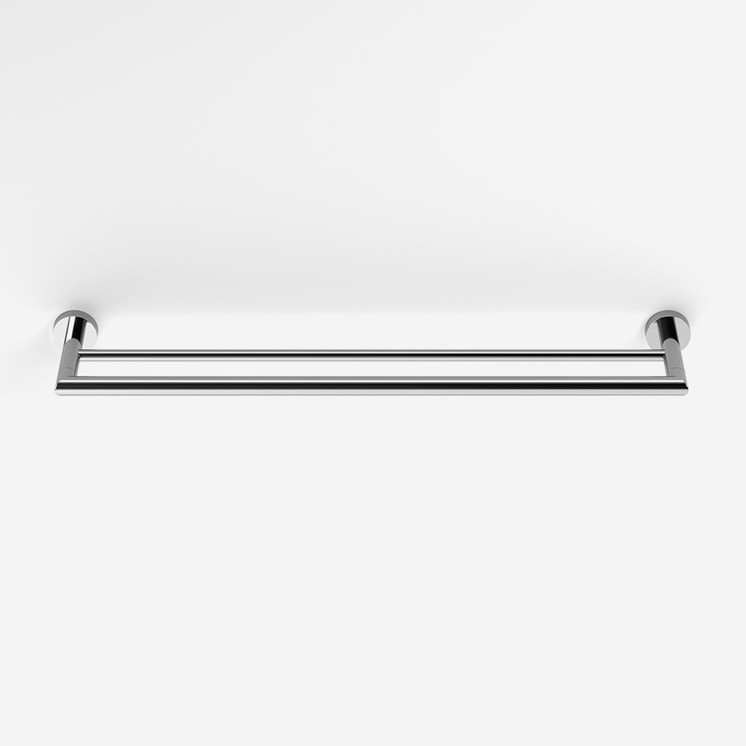 Porte-serviette mural double Hôtel, en inox et embases laiton, à fixer