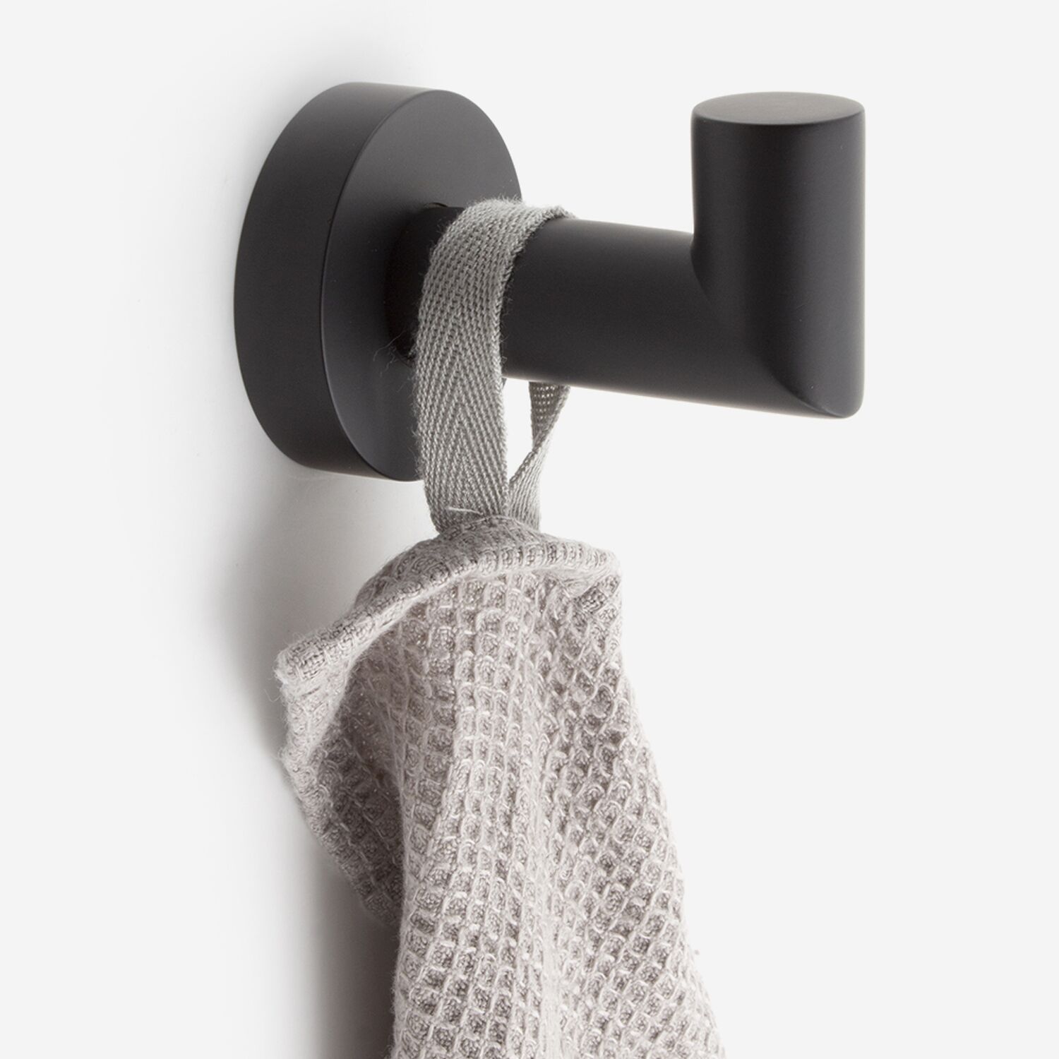 Patère salle de bain coudée noir mat - Chicago