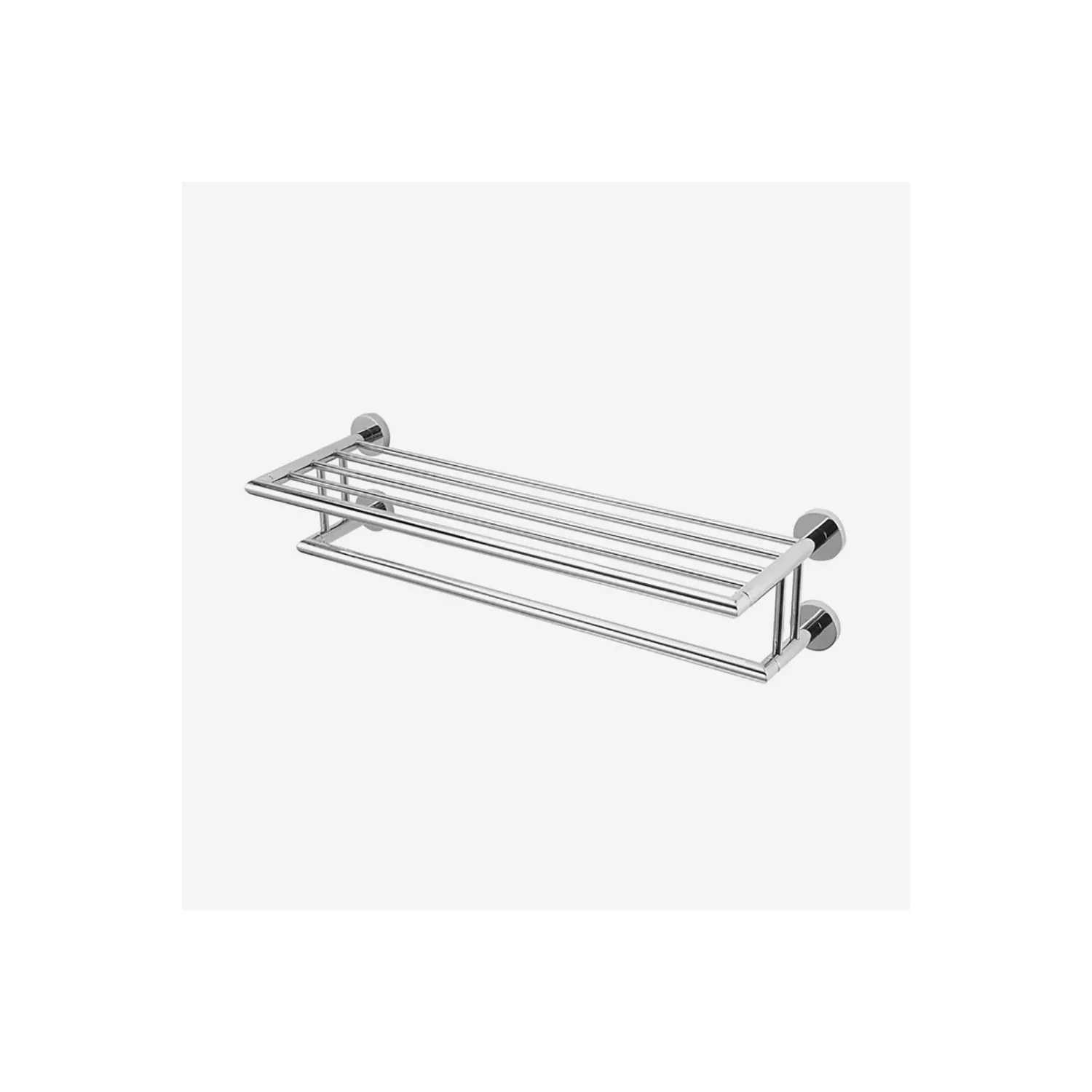 Etagère d'hôte et porte-serviette inox brillant 64,5 cm - Hôtel