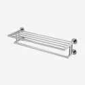 Etagère d'hôte et porte-serviette inox brillant 64,5 cm - Hôtel
