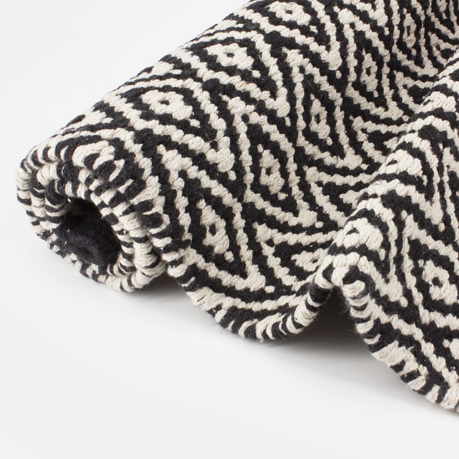 Tapis de bain noir et blanc LOSANGE