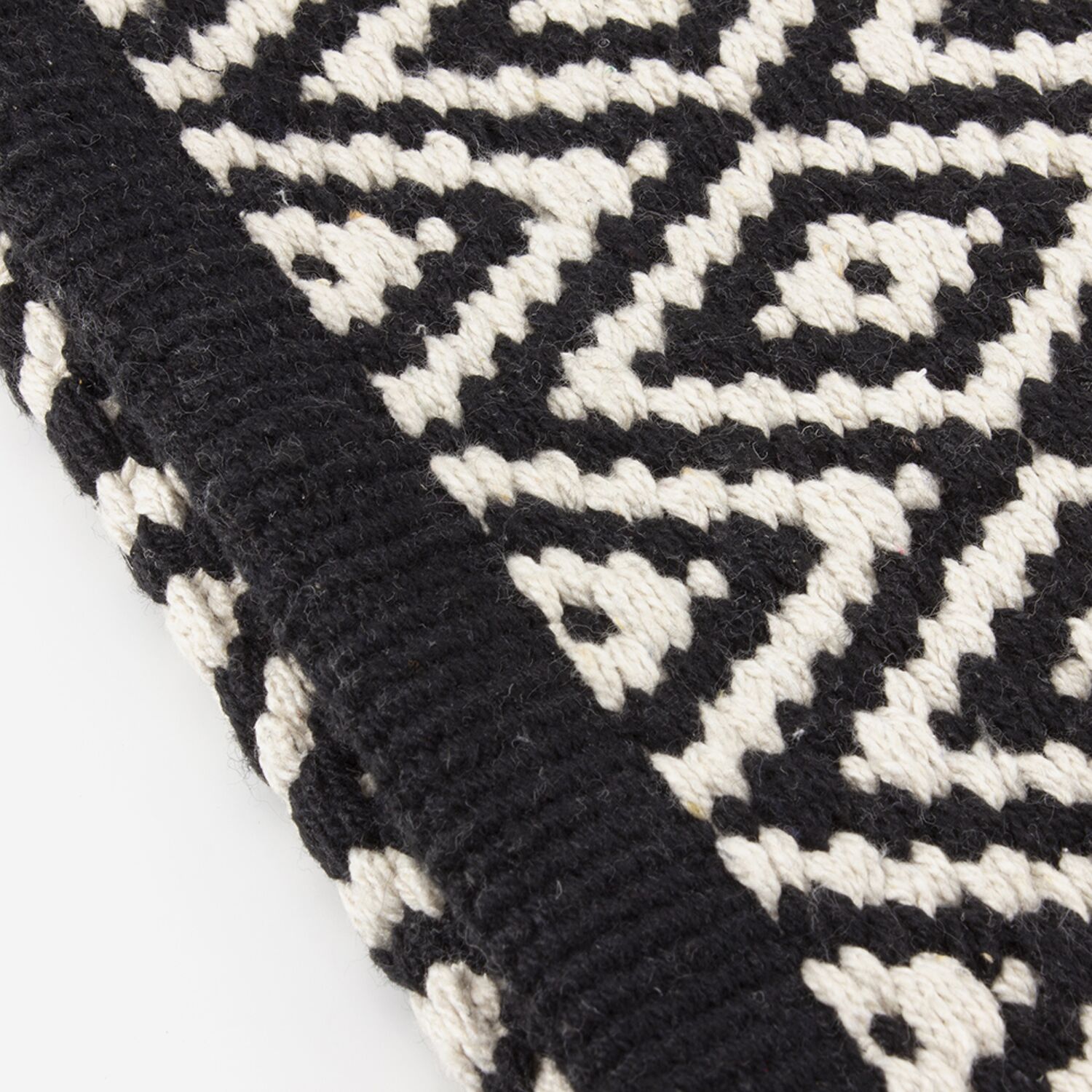 Tapis de bain noir et blanc LOSANGE