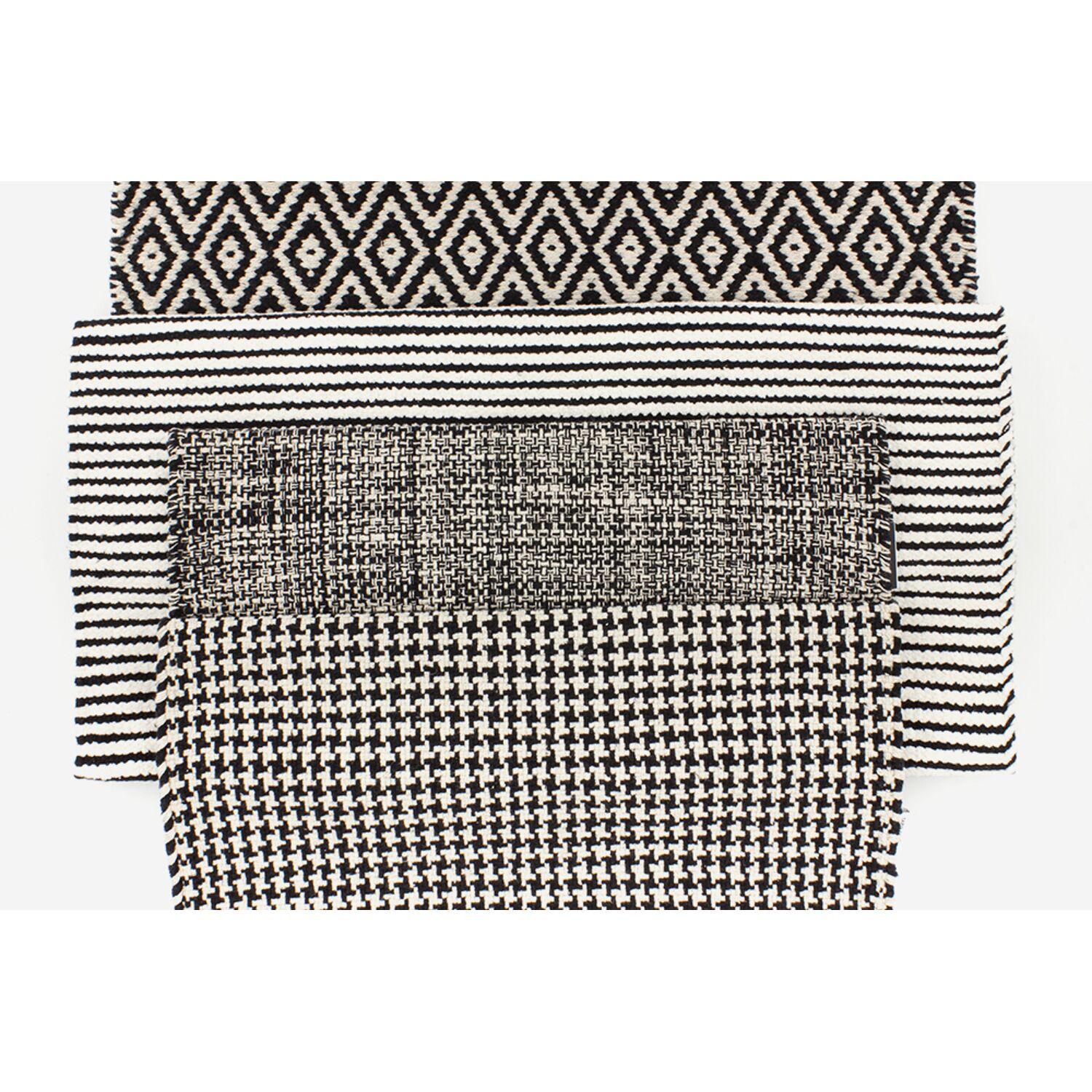 Tapis de bain noir et blanc LOSANGE