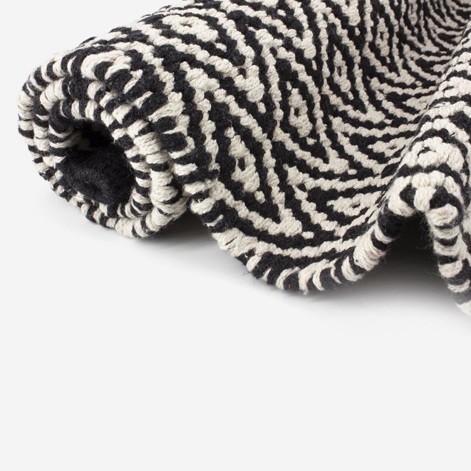 Tapis de bain noir et blanc LOSANGE